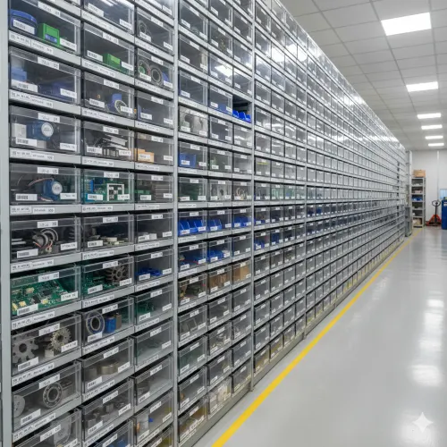 انبار قطعات یدکی و تخصصی تعمیر انواع دستگاه‌های پلاستیک سازی