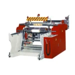 دستگاه اسلیتر ریوایندر قرمز و سفید برای برش و پیچیدن رول