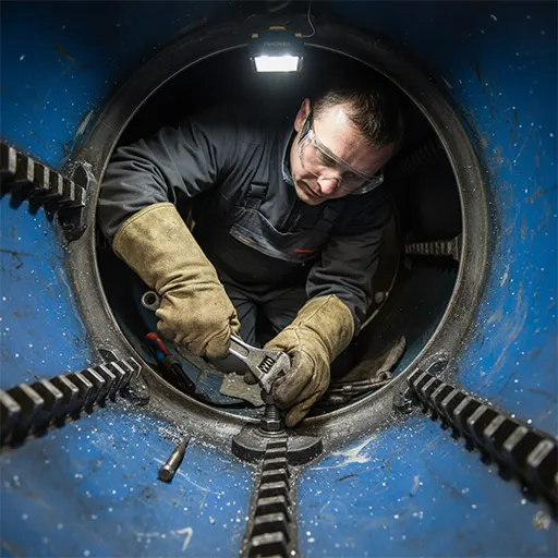 تکنسین در حال کار روی دستگاه کندور